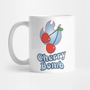 Cherry Bomb and Light Blue Flaming Design Mug